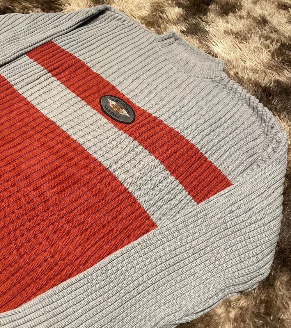 Vintage Harley-Davidson American Ribbed Mock Neck Pullover Sweater fits small